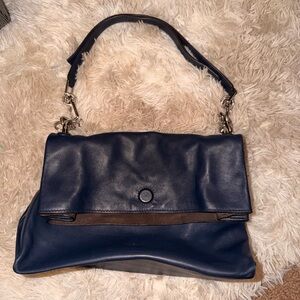 MICHAEL Michael Kors Dark Blue Leather Shoulder Bag